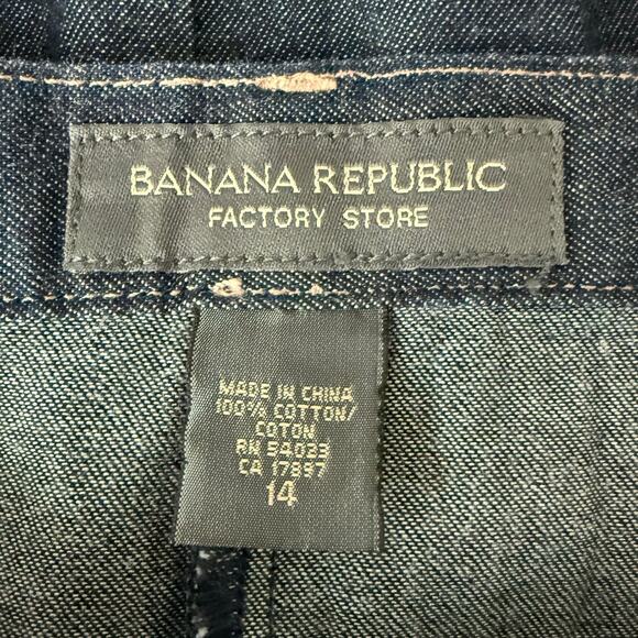 Banana Republic Factory Denim Skirt 100% Cotton Dark Wash Jean Skirt Size 14 - Picture 4 of 7